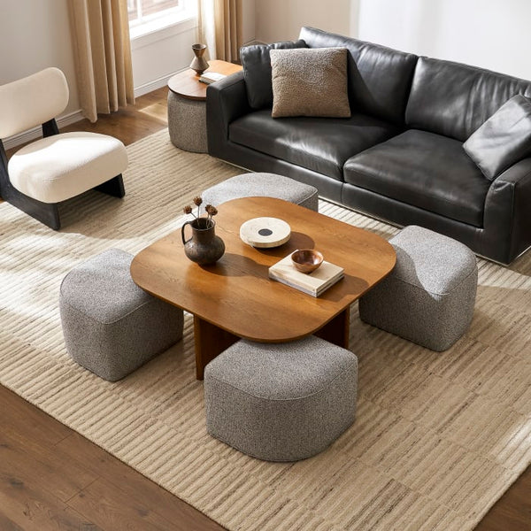 Aura Nesting Coffee Table - Chestnut Basalt