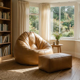 Cocoon Bean Bag Sofa with Ottoman – Camel