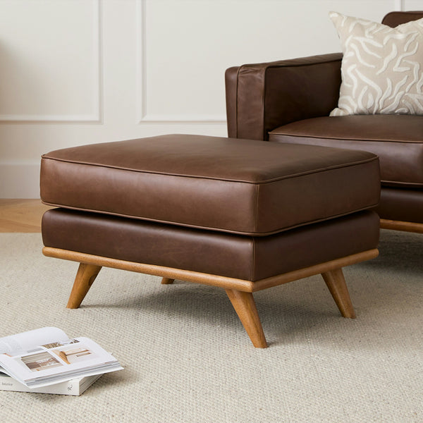 Lioris Ottoman – Bourbon Leather