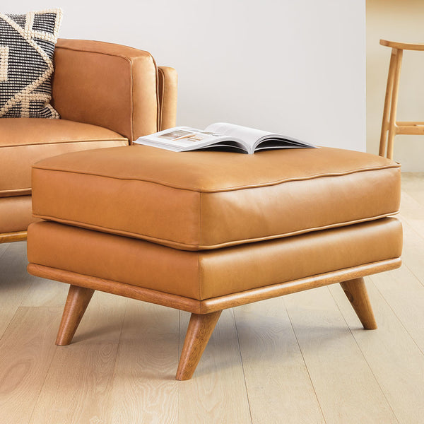 Lioris Ottoman – Chestnut Leather