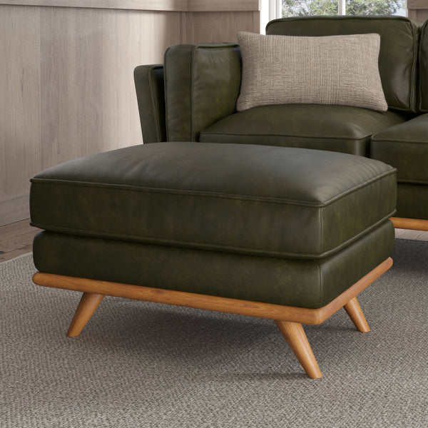 Lioris Ottoman – Jade Leather