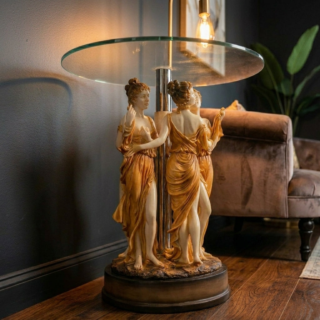 Three Muses Glass Table | Designer Coffee Table – The Sleek Space
